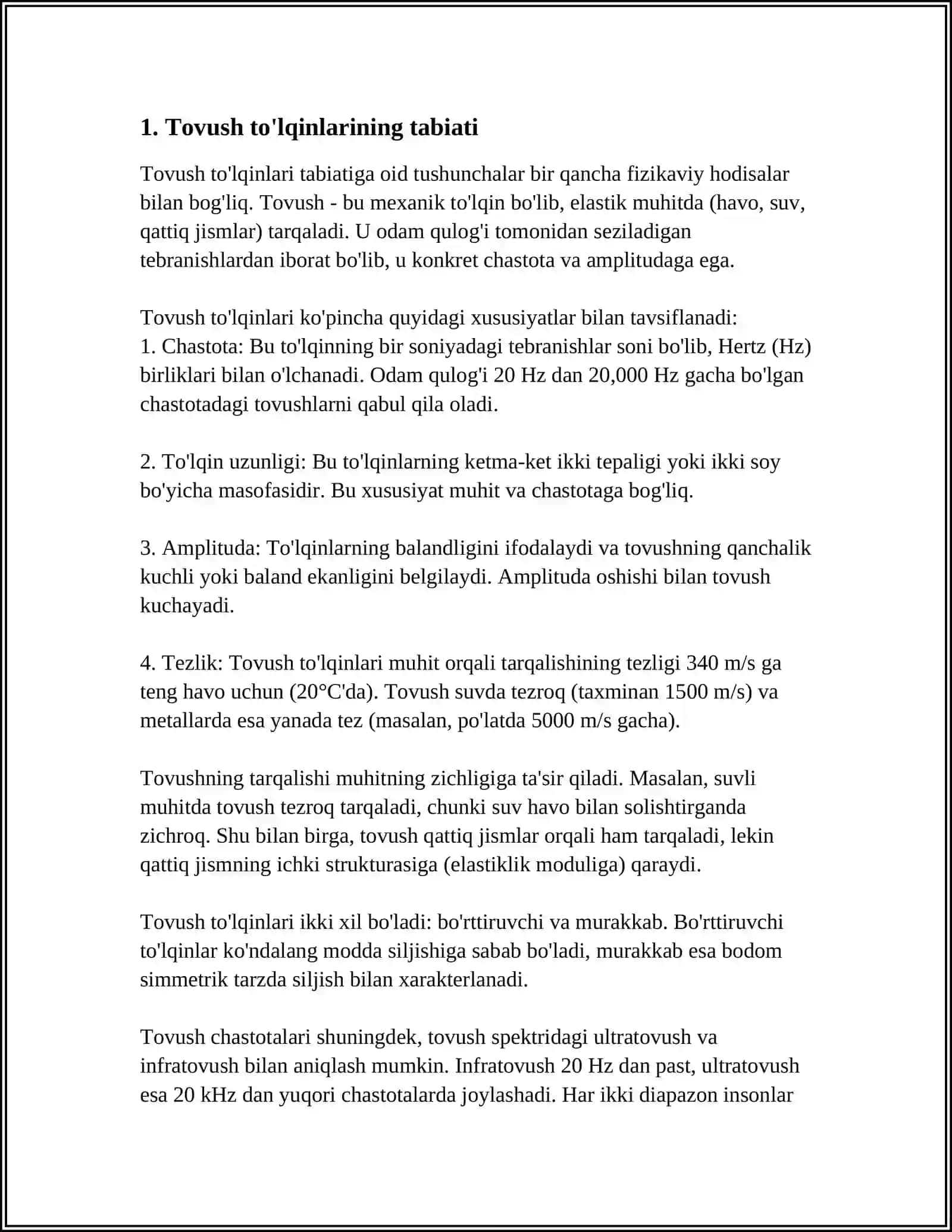 TOVUSH TO'LQINLARI VA ULARNING HARAKTERISTIKALARI 3