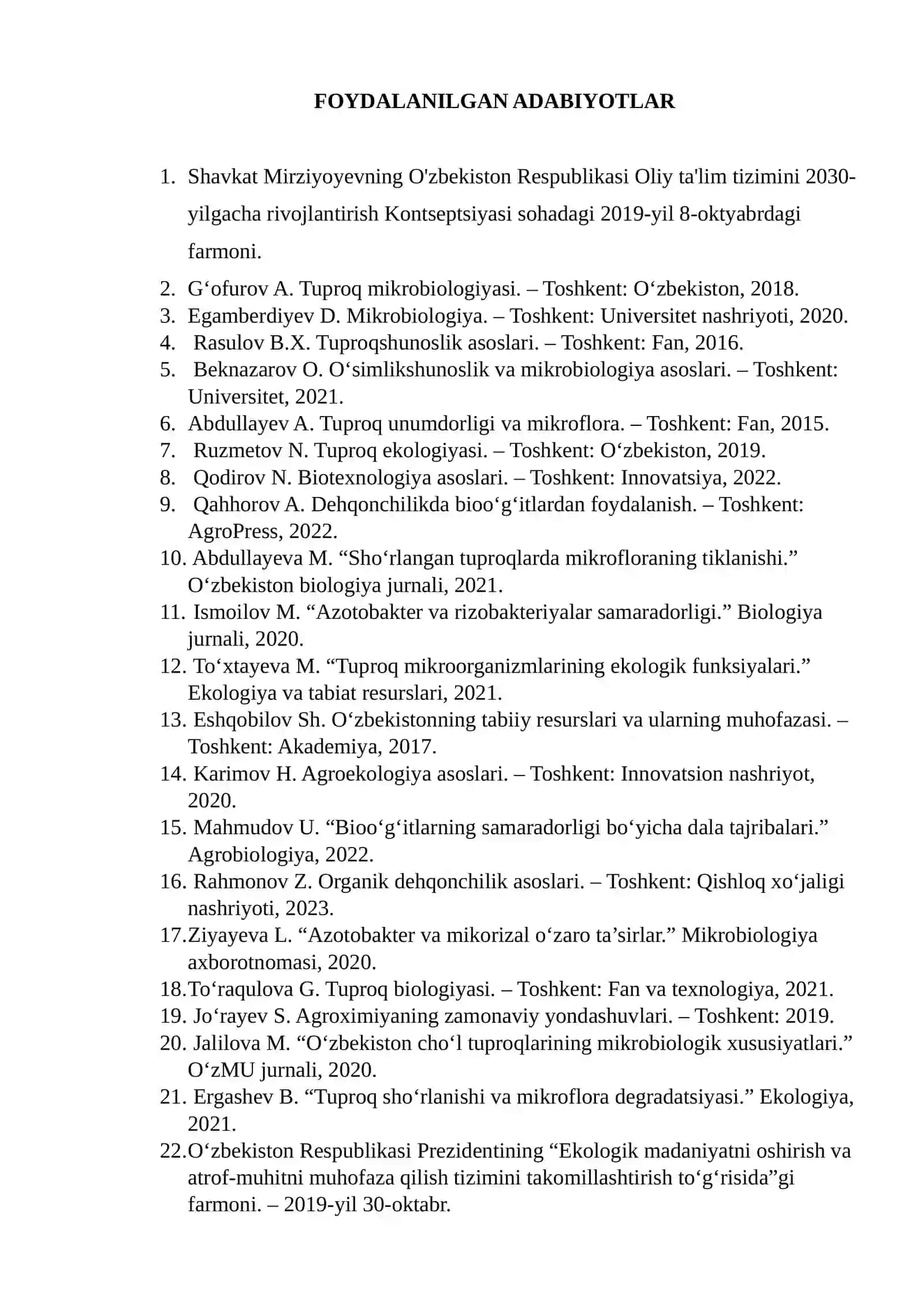 O’ZBEKISTON HUDUDIDA TUPROQ MIKROFLORASINING XILMA XILLIGI VA ULARNING QISHLOQ XO’JALIGIDAGI AXAMIYATI 3