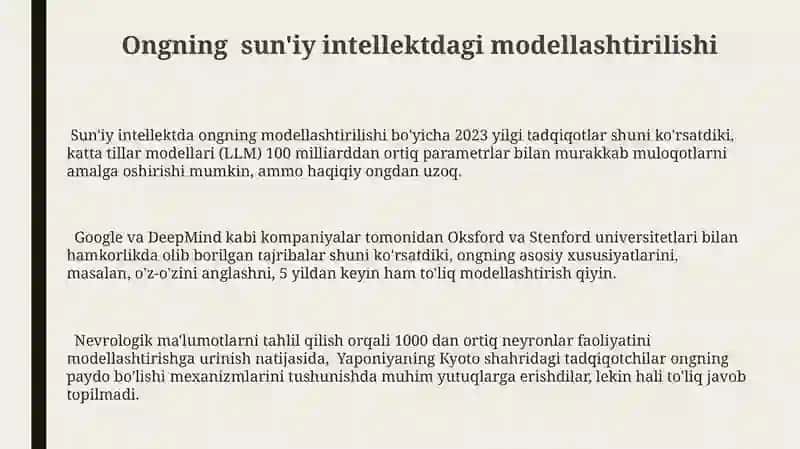 Ongni nazariyasi yo'nalishlari va asosiy muammolar 3