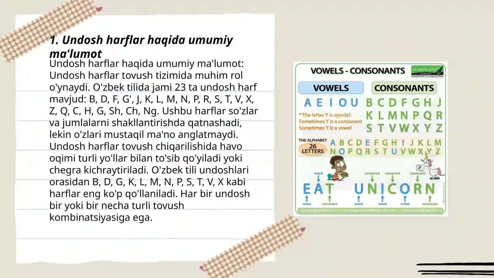 Undosh harflar mavzusida namunali dars ishlanma 3