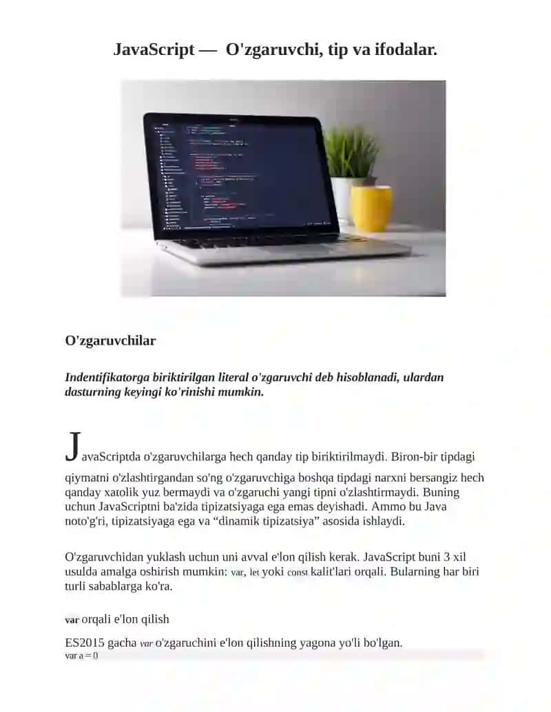 JavaScript Operatorlar 3