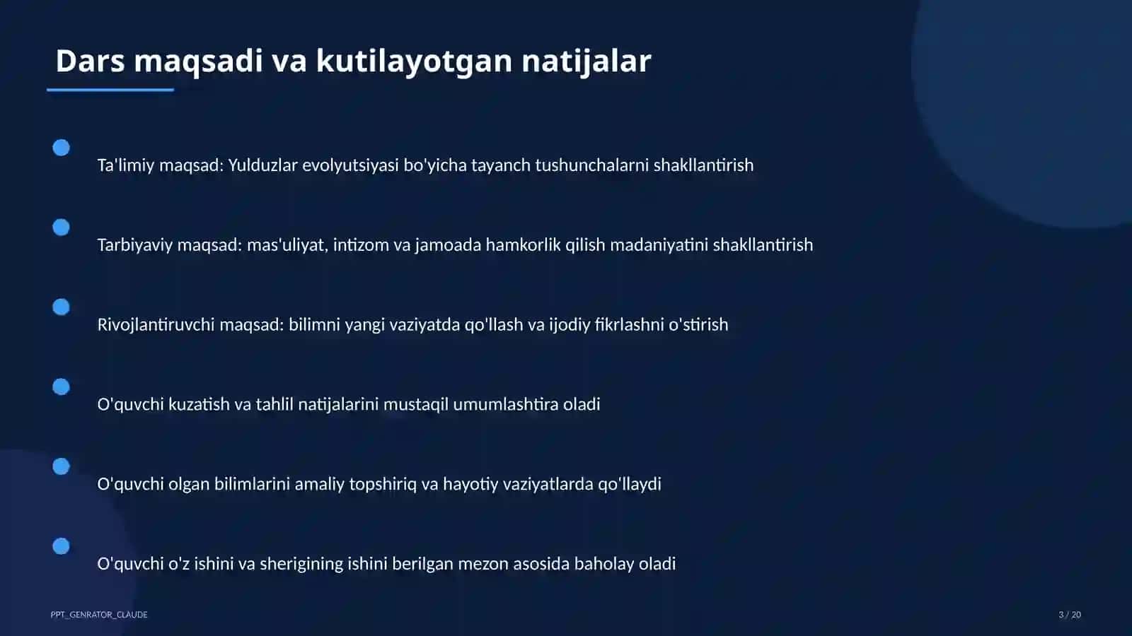 Yulduzlar evolyutsiyasi (11-sinf) 3