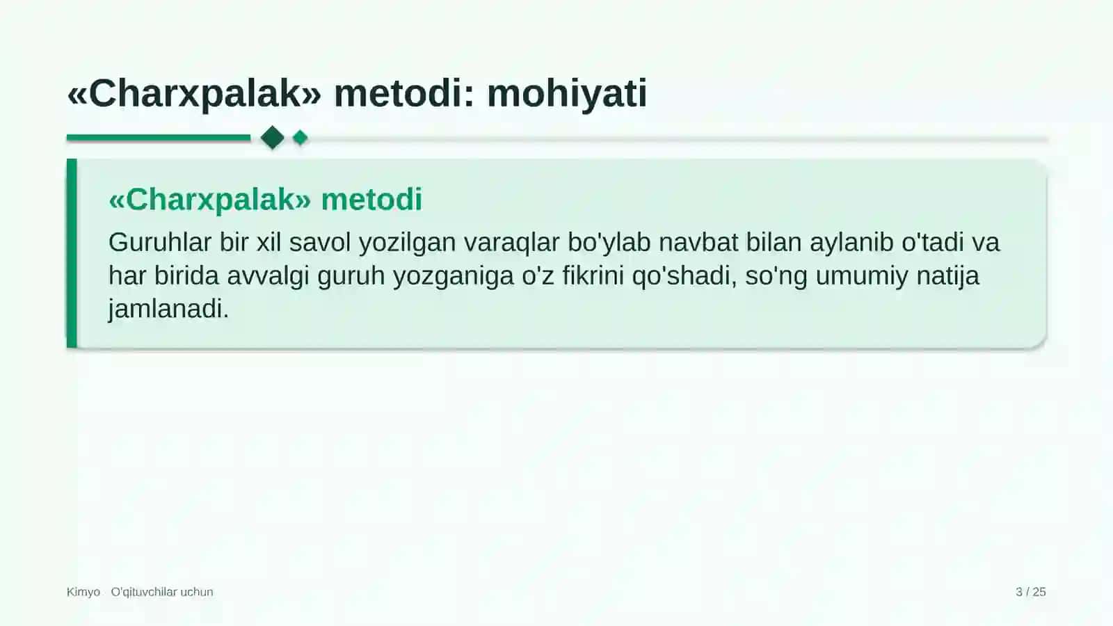 kimyo darslarida charxpalak metodidan foydalanish 6278 3