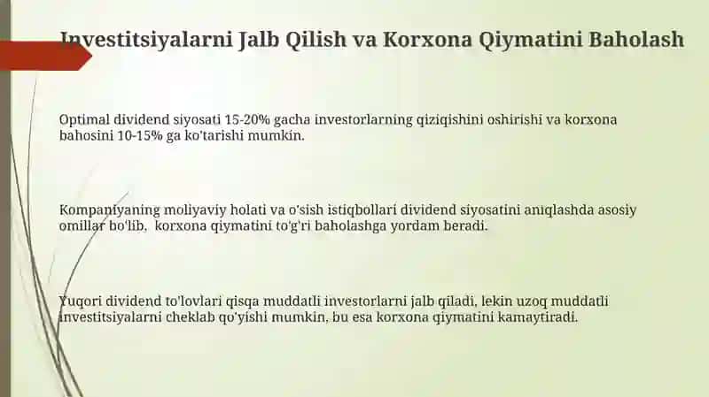Optimal Divident Siyosatining Strategik Ahamiyati 3