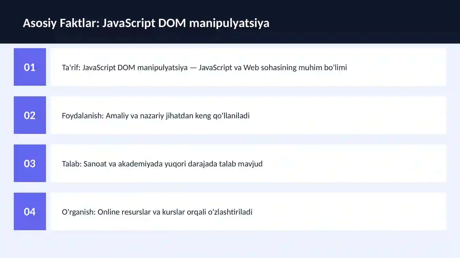 JavaScript DOM manipulyatsiya 3