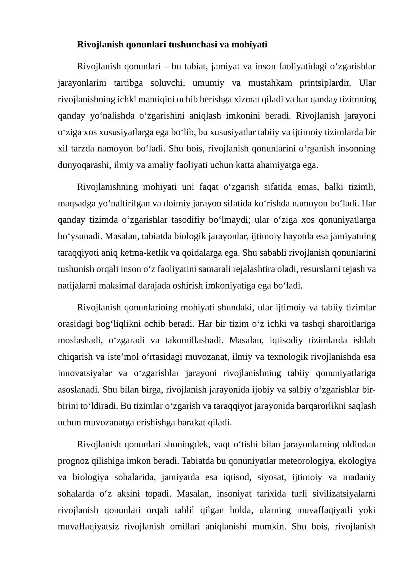 RIVOJLANISH QONUNLARI MOHIYATI 3