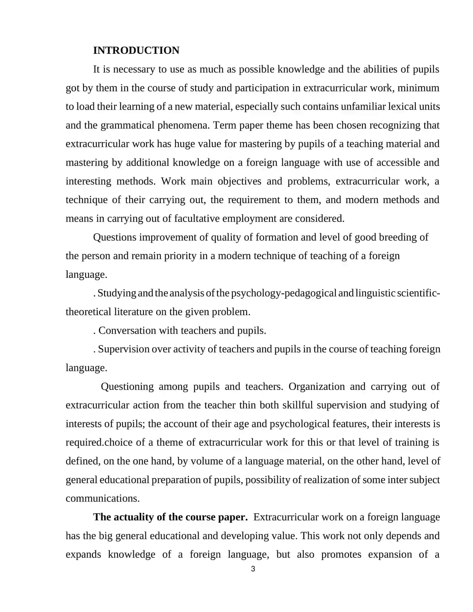 Course Paper on Extracurricular Work in Foreign Language Teaching 3