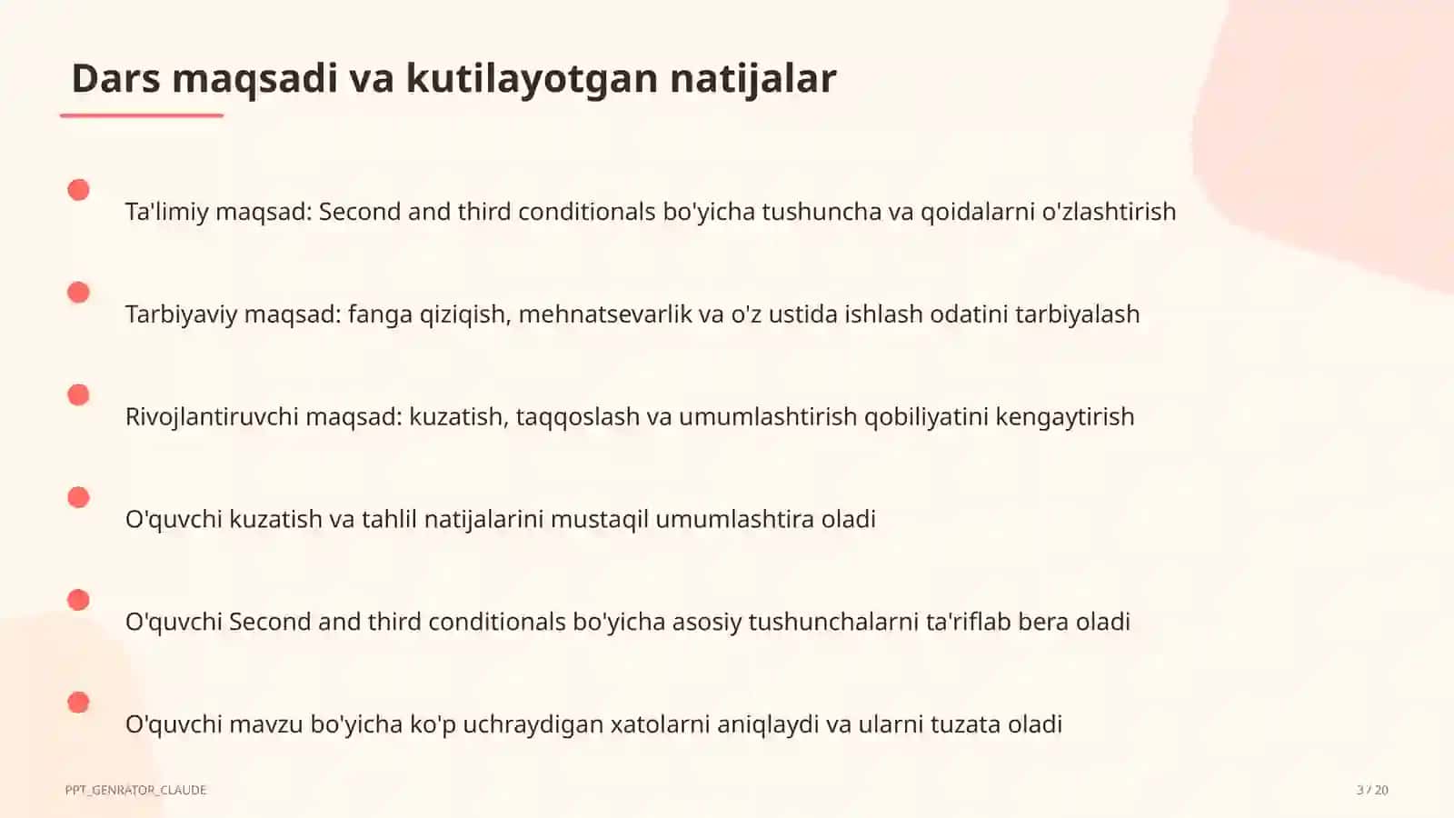 Second and third conditionals (10-sinf) 3