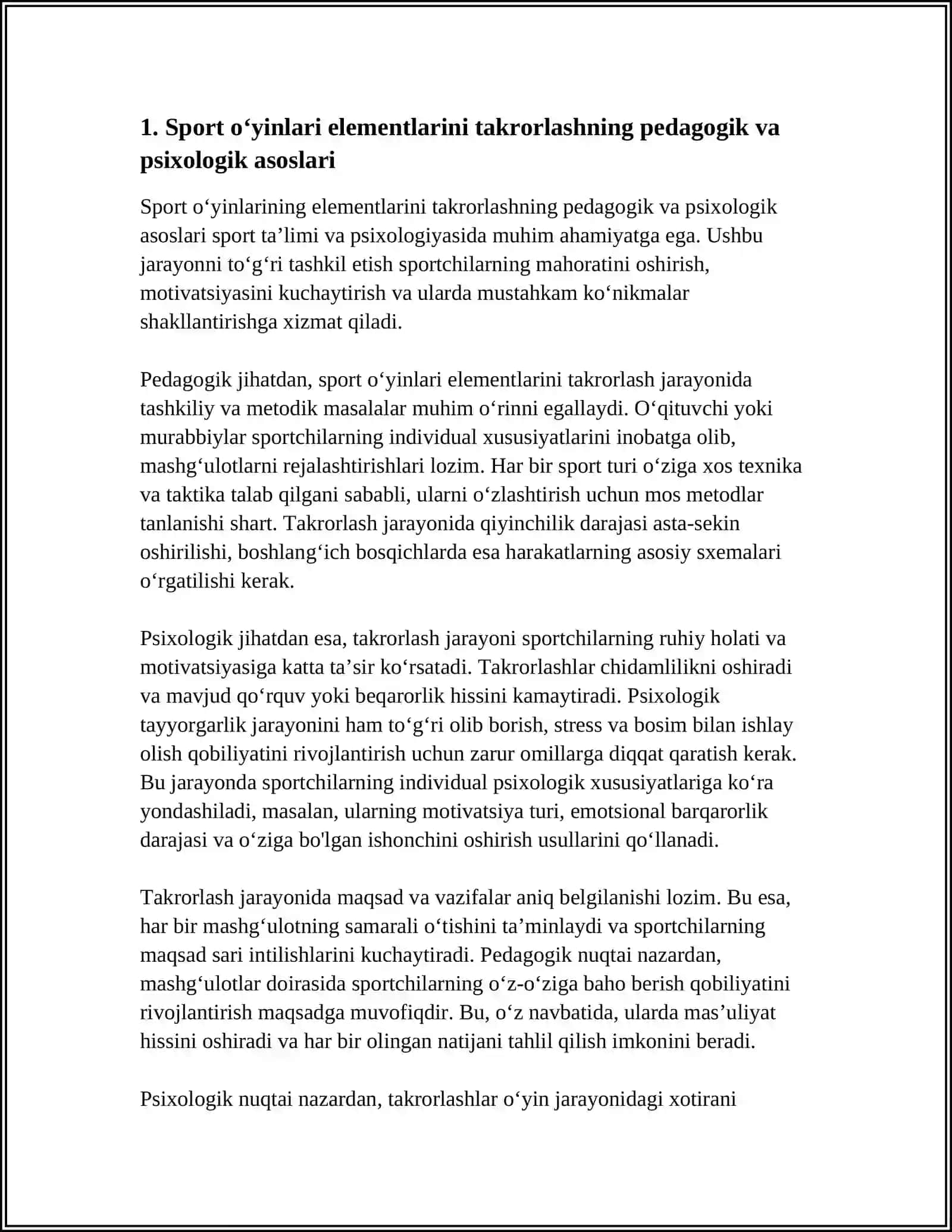 SPORT OʻYINLARI ELEMENTLARINI TAKRORLASH ORQALI KOʻNIKMA OSHIRISH 3