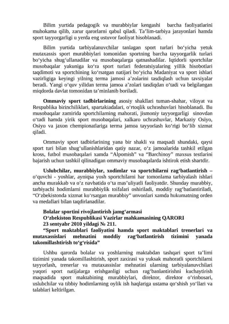 Mavzu № 14. Olimpiya va Paralimpiya sport turlariga tayyorlash markazlarini boshqarish asoslari 3