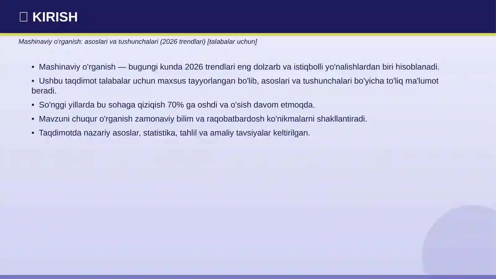 Mashinaviy O'rganish: Asoslari va Tushunchalari (2026 trendlari) [talabalar uchun] 3