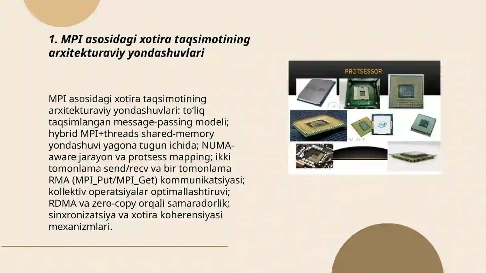 MPI asosida taqsimlangan tizimlarda xotira taqsimoti, marshrutlash, optimallashtirish muammolari va yechimlari 3
