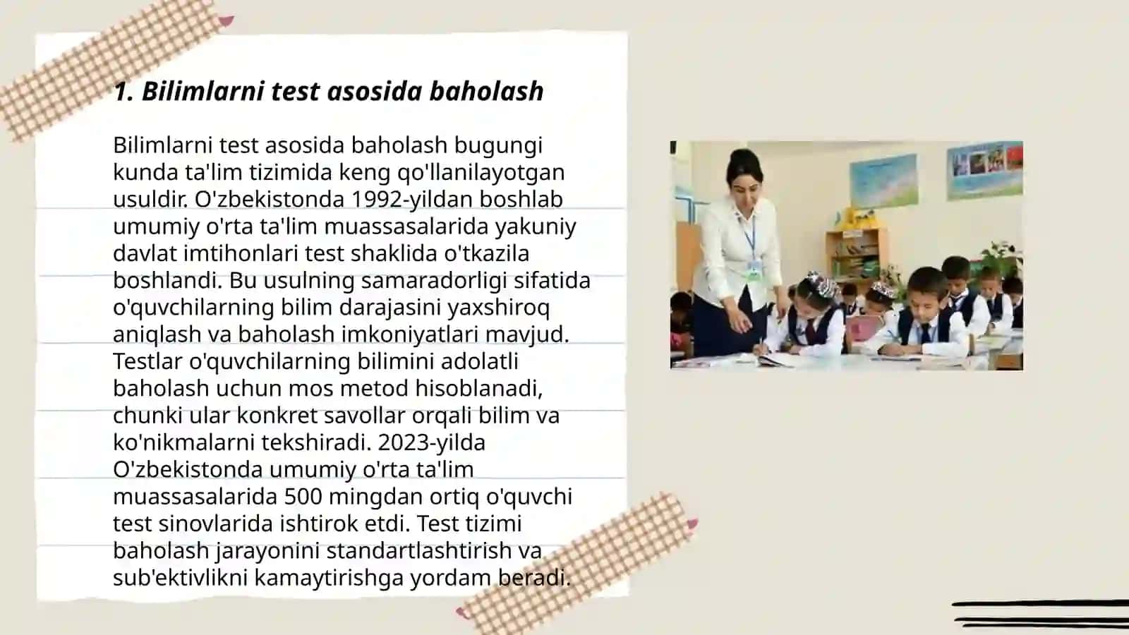 Bilimlarni test asosida baholash 3