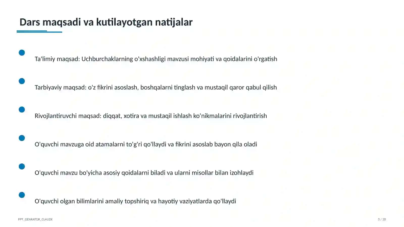 Uchburchaklarning o'xshashligi (8-sinf) 3