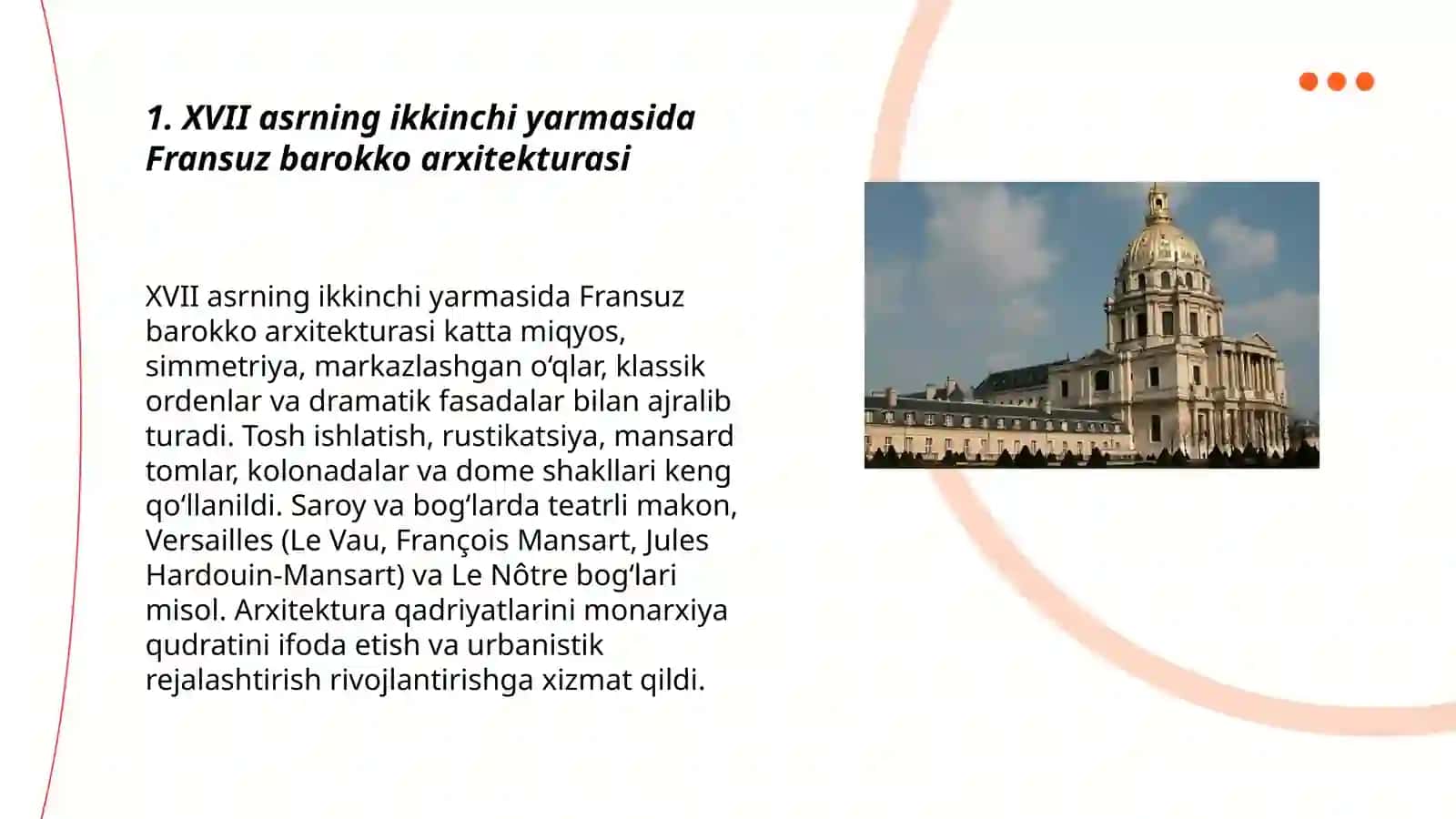 XVII asrning 2-yarmidagi Fransiya arxitekturasi 3