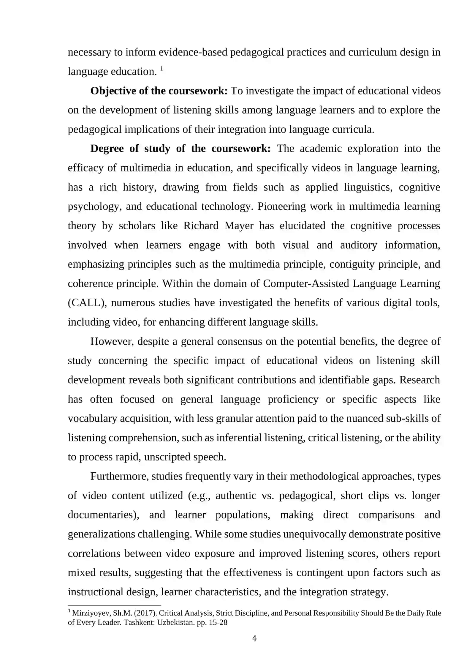 THE IMPACT OF EDUCATIONAL VIDEOS ON LISTENING SKILLS DEVELOPMENT 3