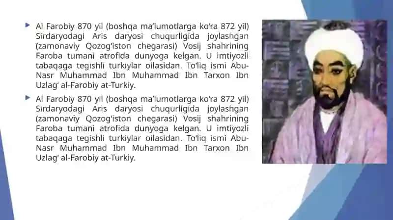 Abu NasrFarobiyasarlariniorganishningdorzalbligi 3