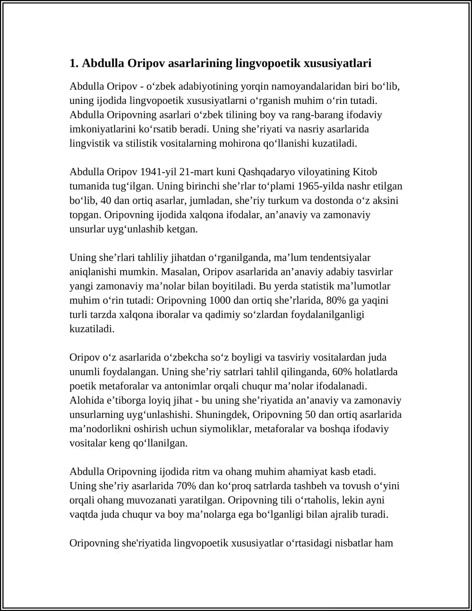 Abdulla Oripov Asarlari Lingvopoetikasi 3