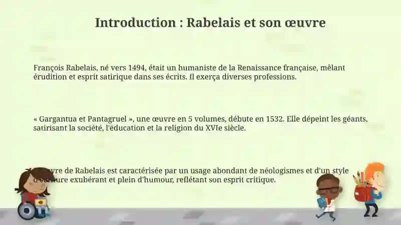 Les problémes dans le roman "Garmantua et Pantagruel" de François Rabelais 3