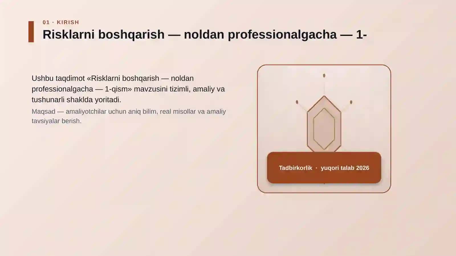 Risklarni boshqarish — noldan professionalgacha — 1-qism 3
