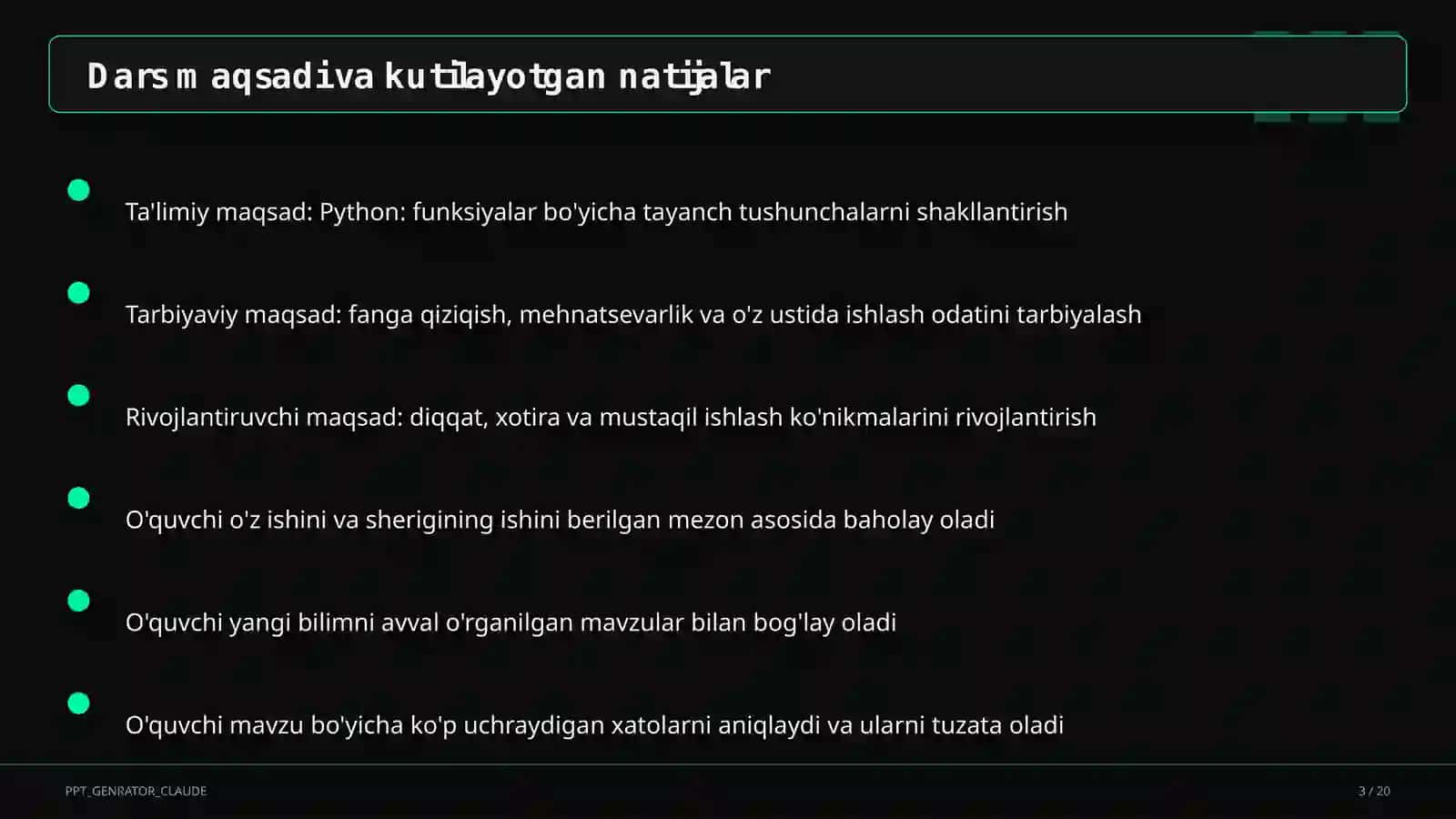 Python: funksiyalar (9-sinf) 3