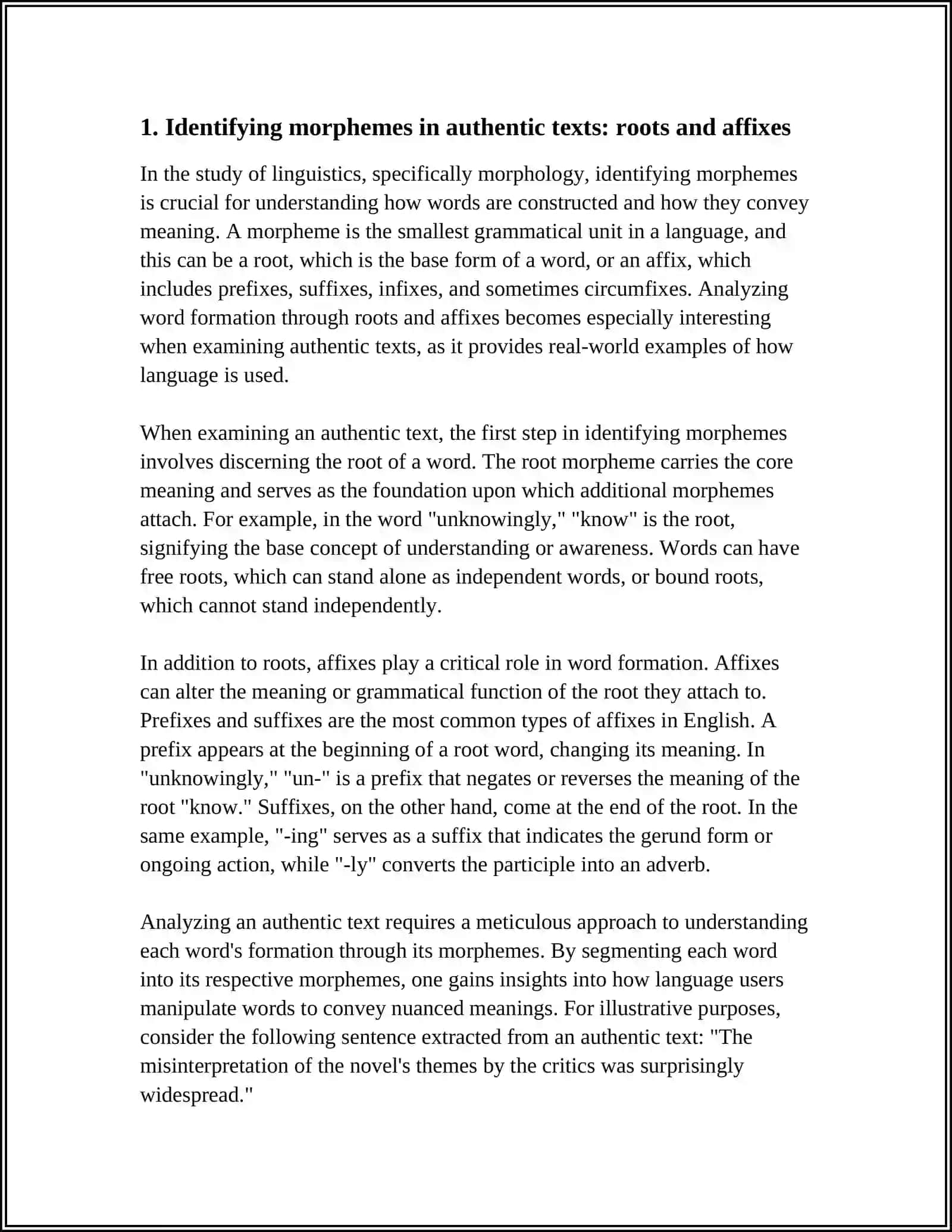Identifying Morphemes in Authentic Texts 3