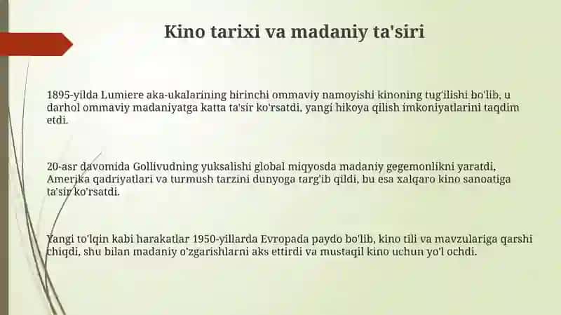 Kino tarixi va madaniy ta'siri 3