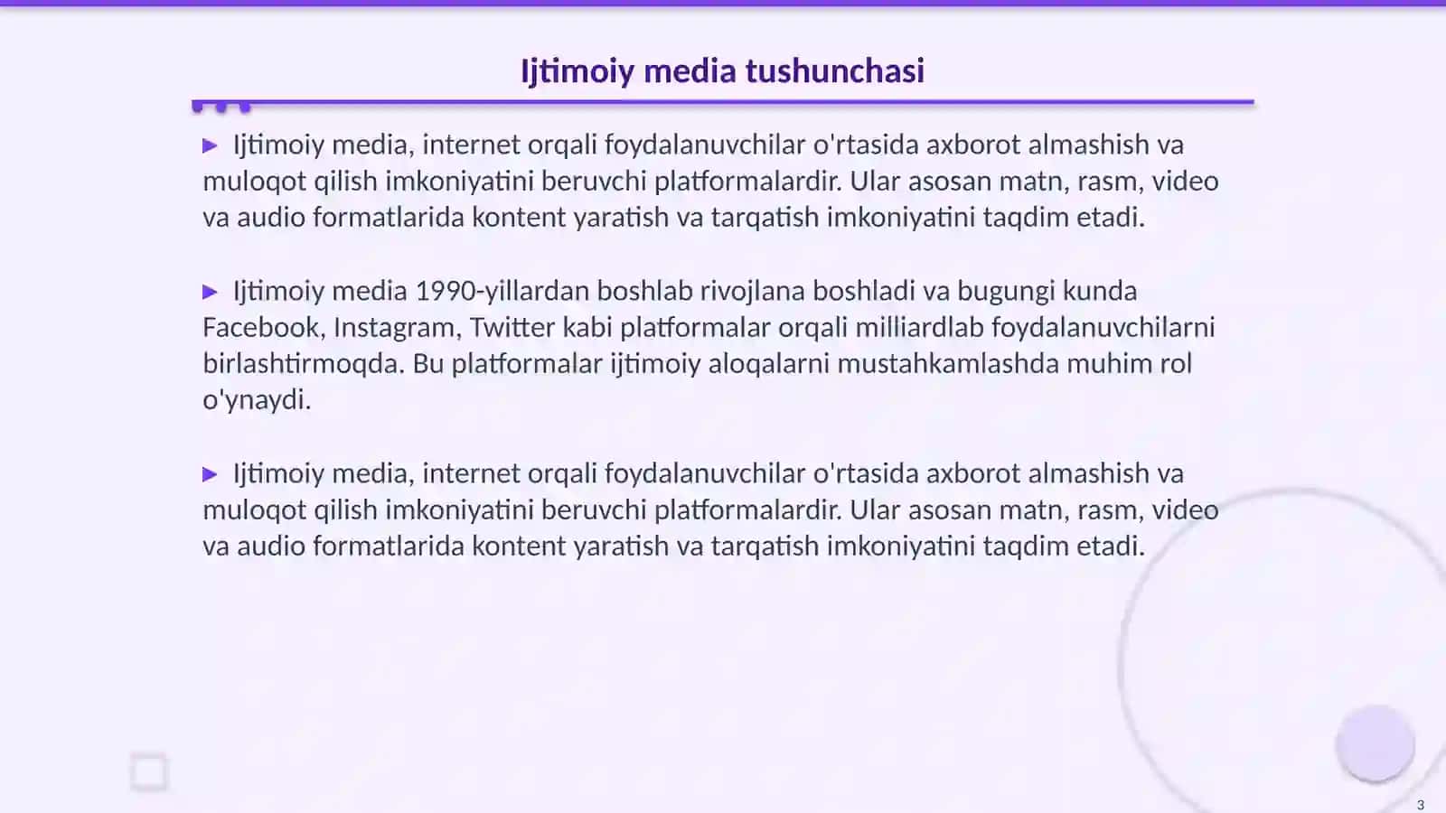 Ijtimoiy mediani baxolash 3