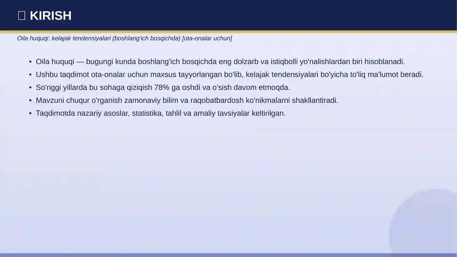Oila huquqi: kelajak tendensiyalari (boshlang'ich bosqichda) [ota-onalar uchun] 3