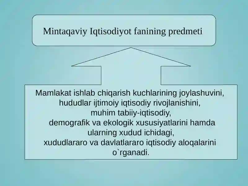 Mintaqaviy Iqtisodiyot fanining predmeti 3