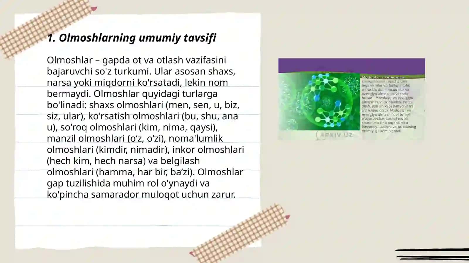 Olmoshning xususiyatlari va turlari 3