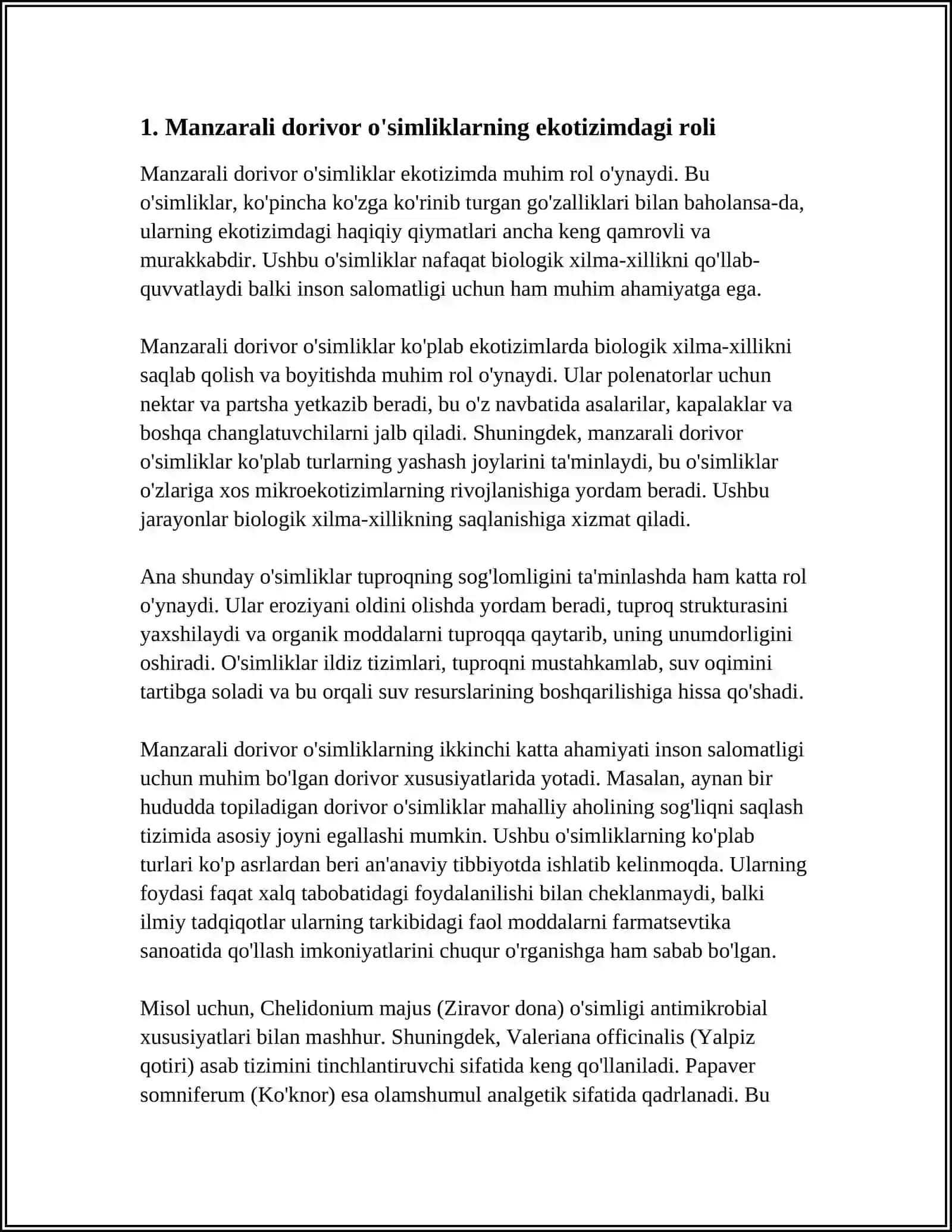 MANZARALI DORIVOR O'SIMLIKLARNING BIOEKOLOGIYASI 3