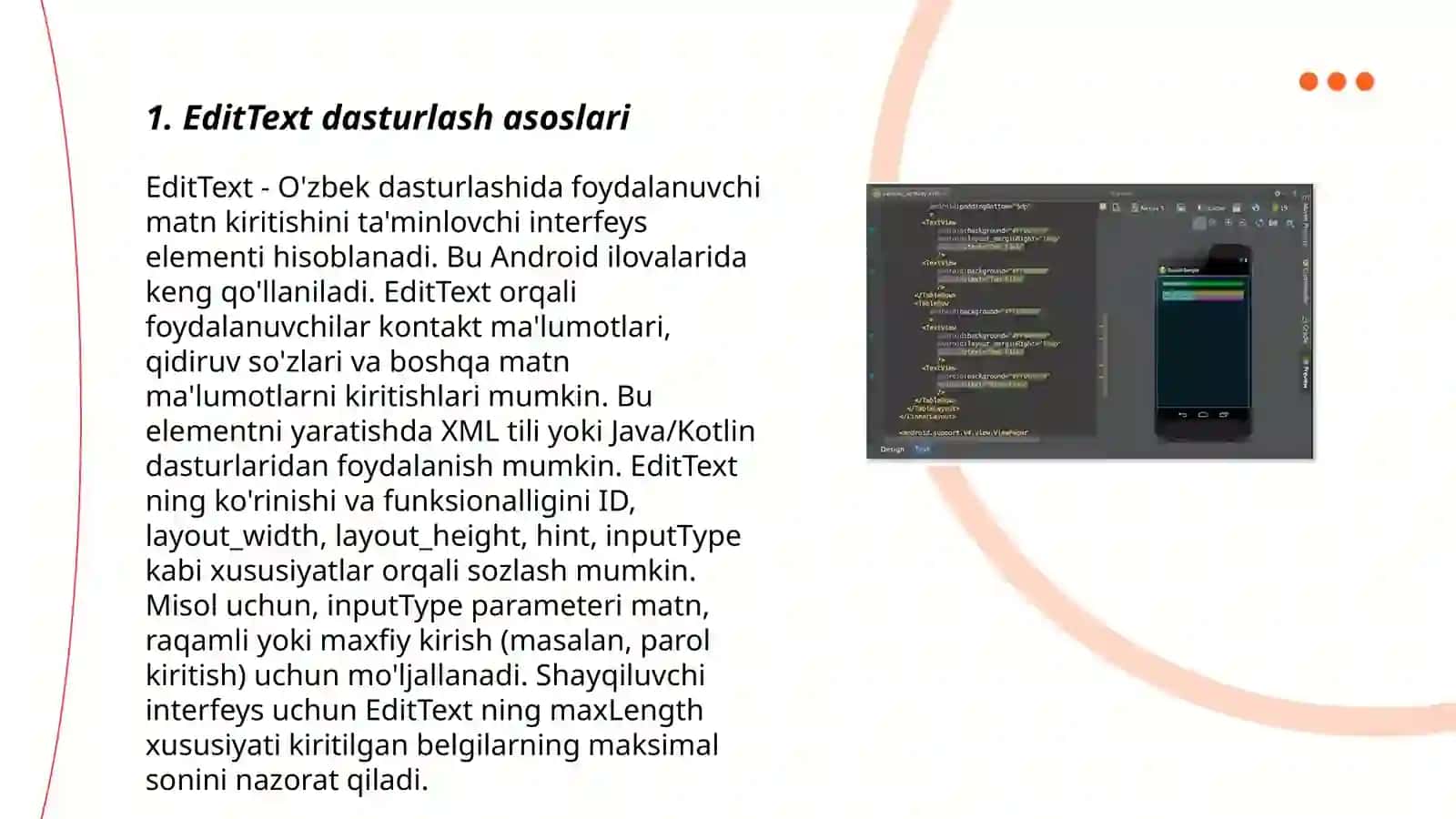 Android studioda editext 3
