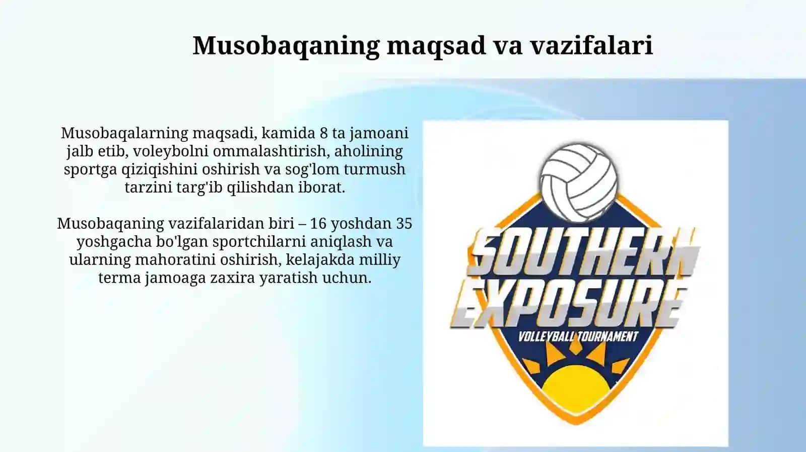 Voleybol boʻyicha musobaqalar tashkil qilish 3
