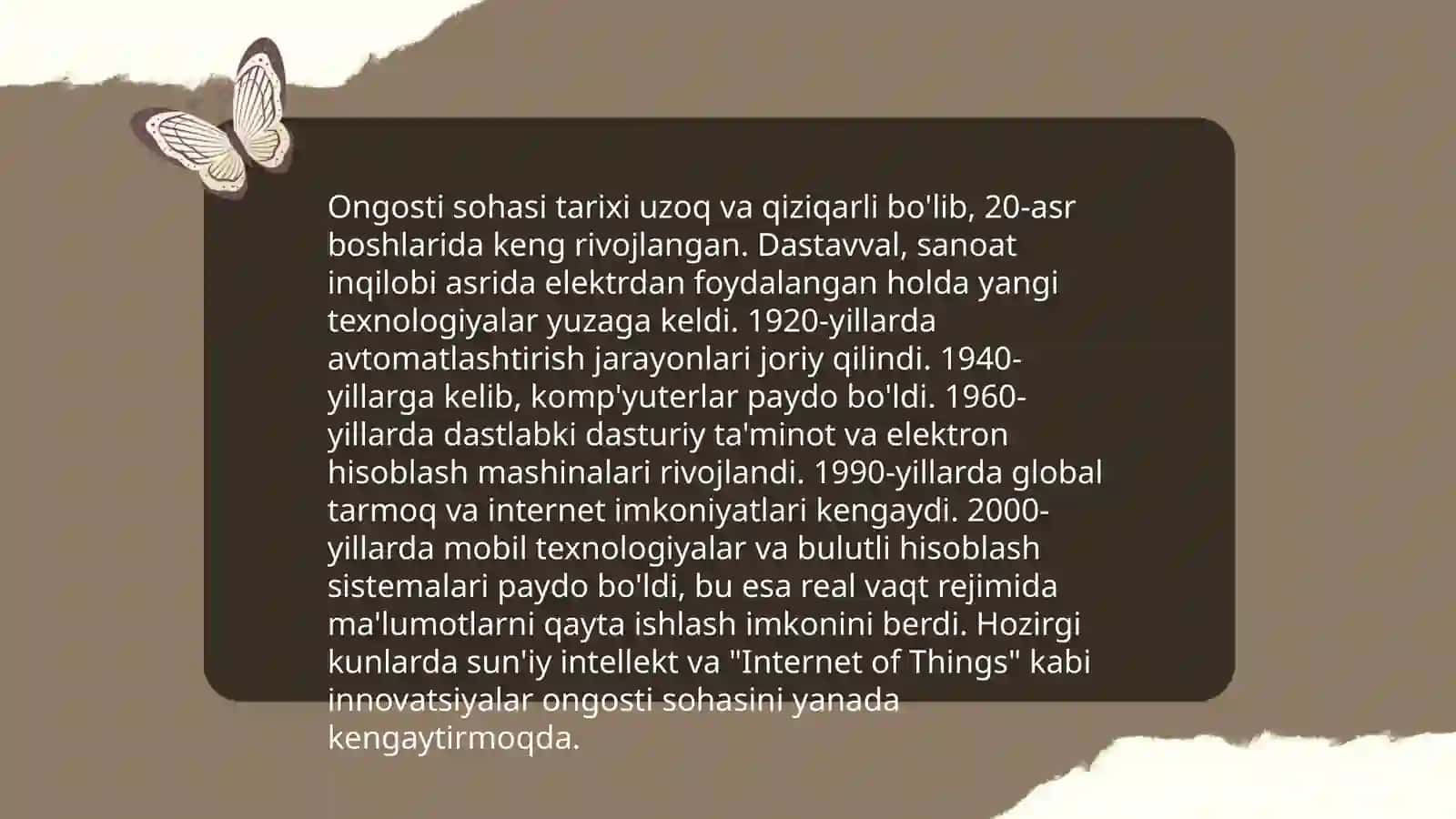 Ongosti sohasi 3