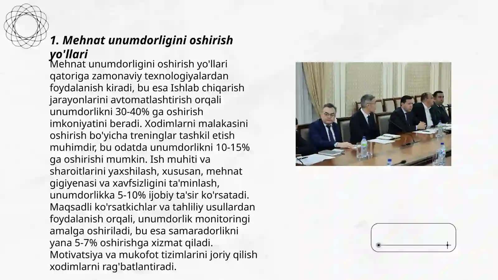 Mehnat unumdorligini oshirish yo'llari 3