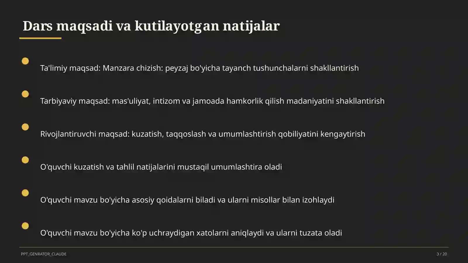 Manzara chizish: peyzaj (3-sinf) 3