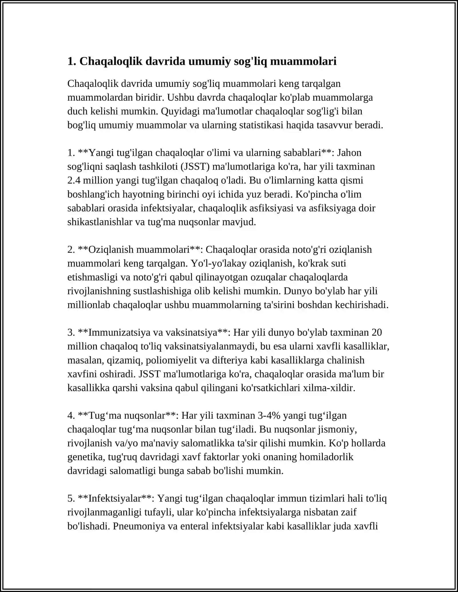 CHAQALOQLIK DAVRI KASALLIKLARI 3