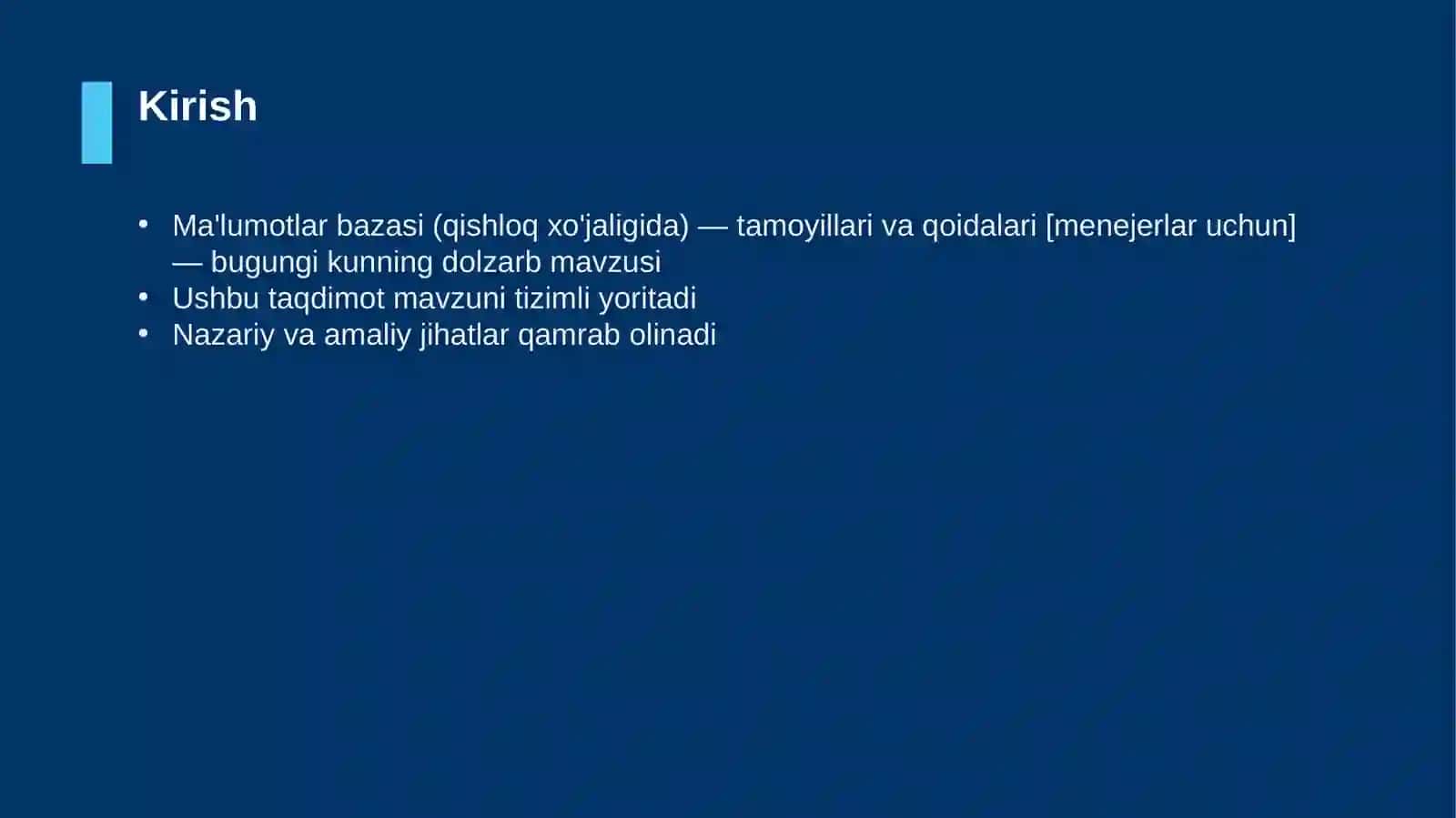 Ma'lumotlar bazasi (qishloq xo'jaligida) — tamoyillari va qoidalari [menejerlar uchun] 3