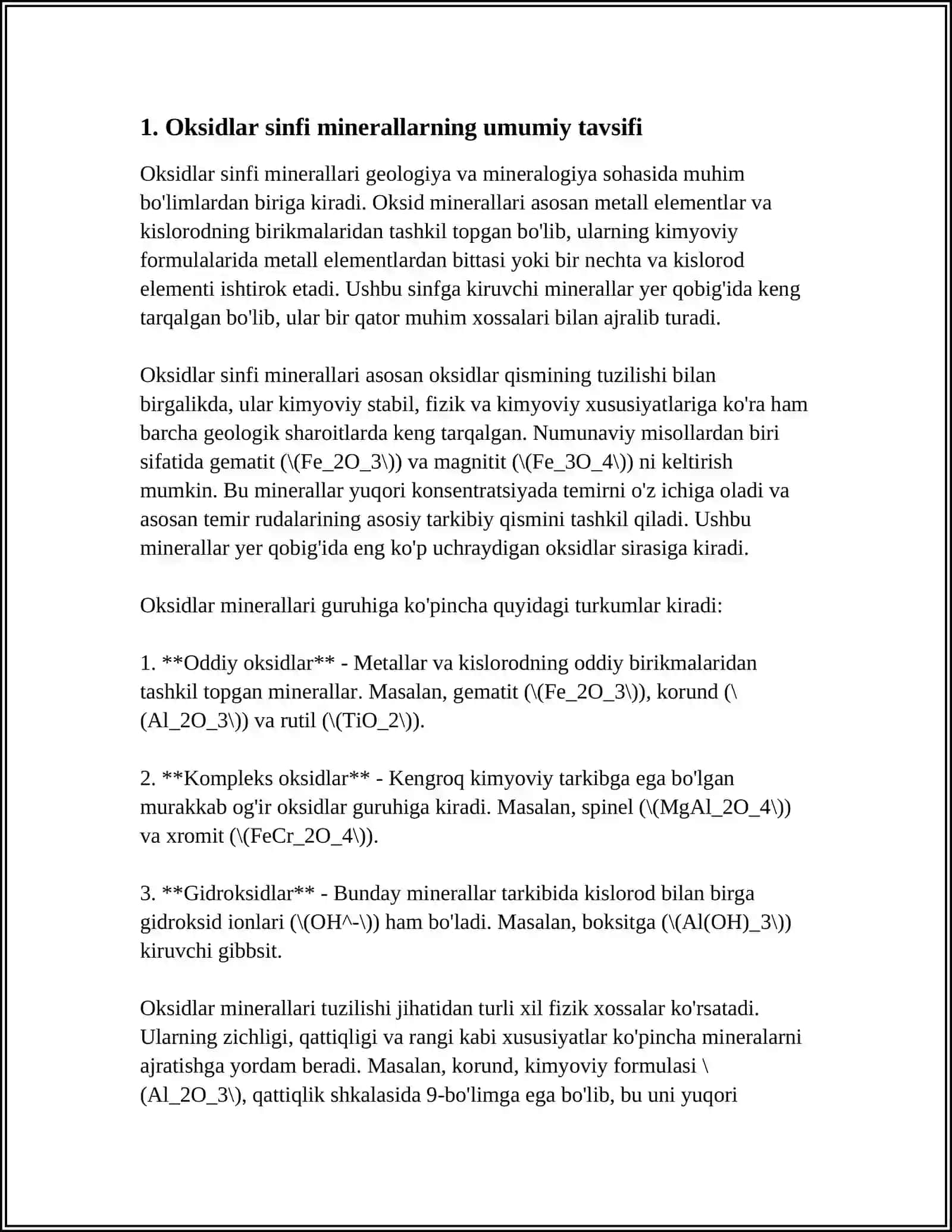 OKSIDLAR SINFI MINERALLARI 3
