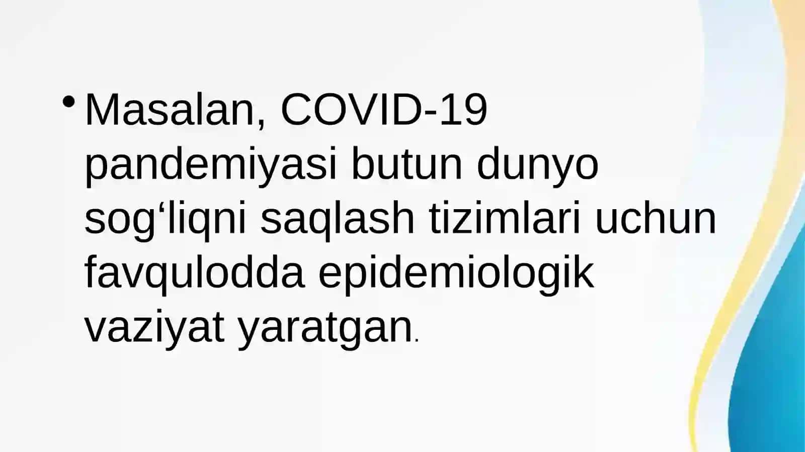 Favqulodda epidemiologik holatlarda profilaktika va epidemiyaga qarshi chora tadbirlar tashkillashtirish xususiyatlari 3
