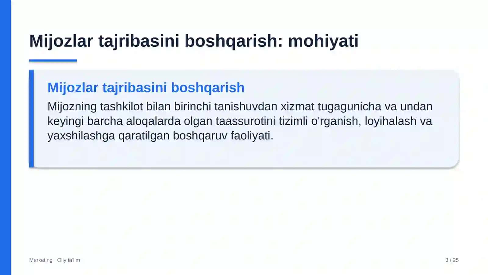 Axborot agentliklarida mijozlar tajribasini boshqarish 3