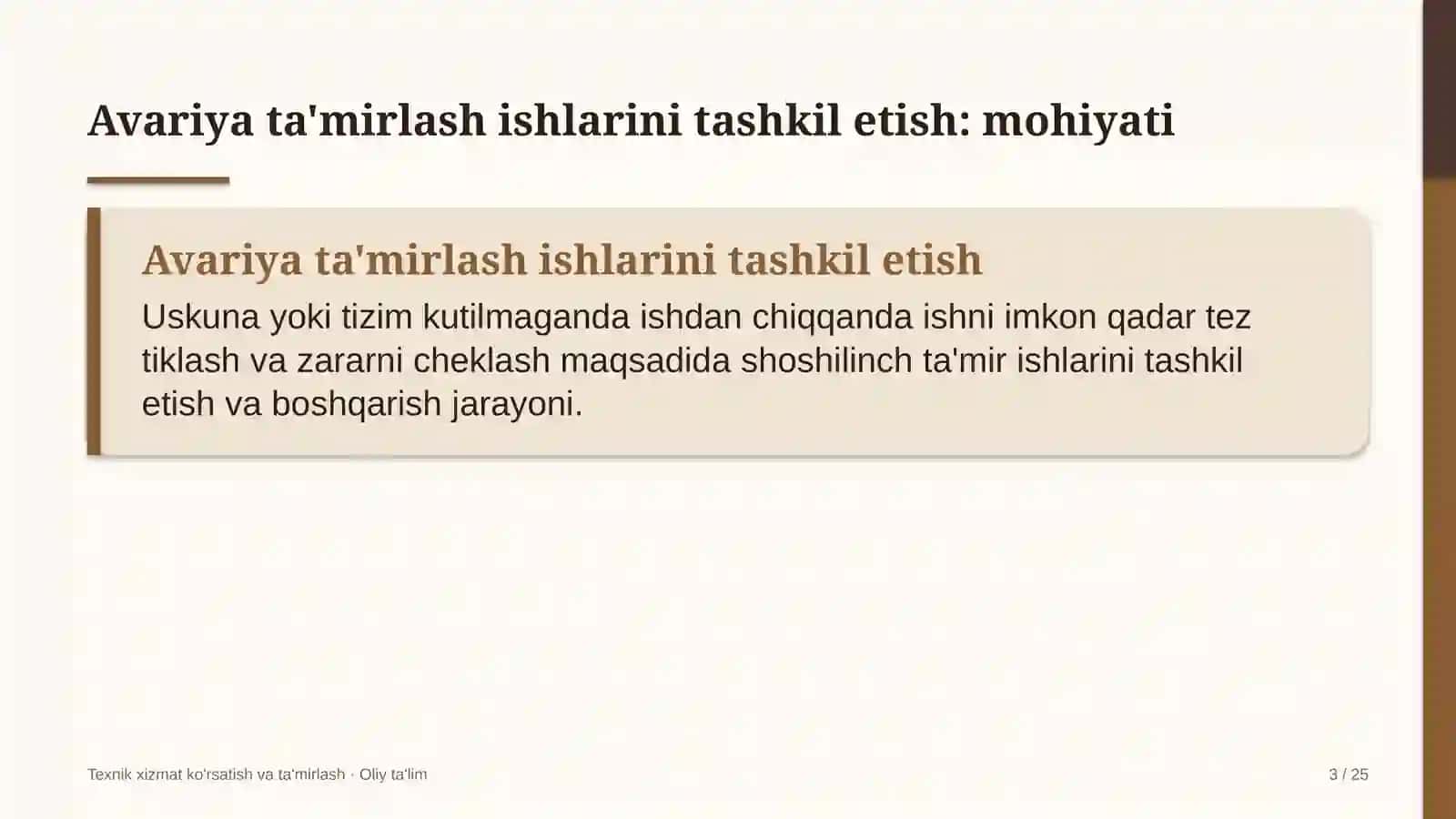 stomatologiya klinikalarida avariya ta'mirlash ishlarini tashkil etish 1932 3