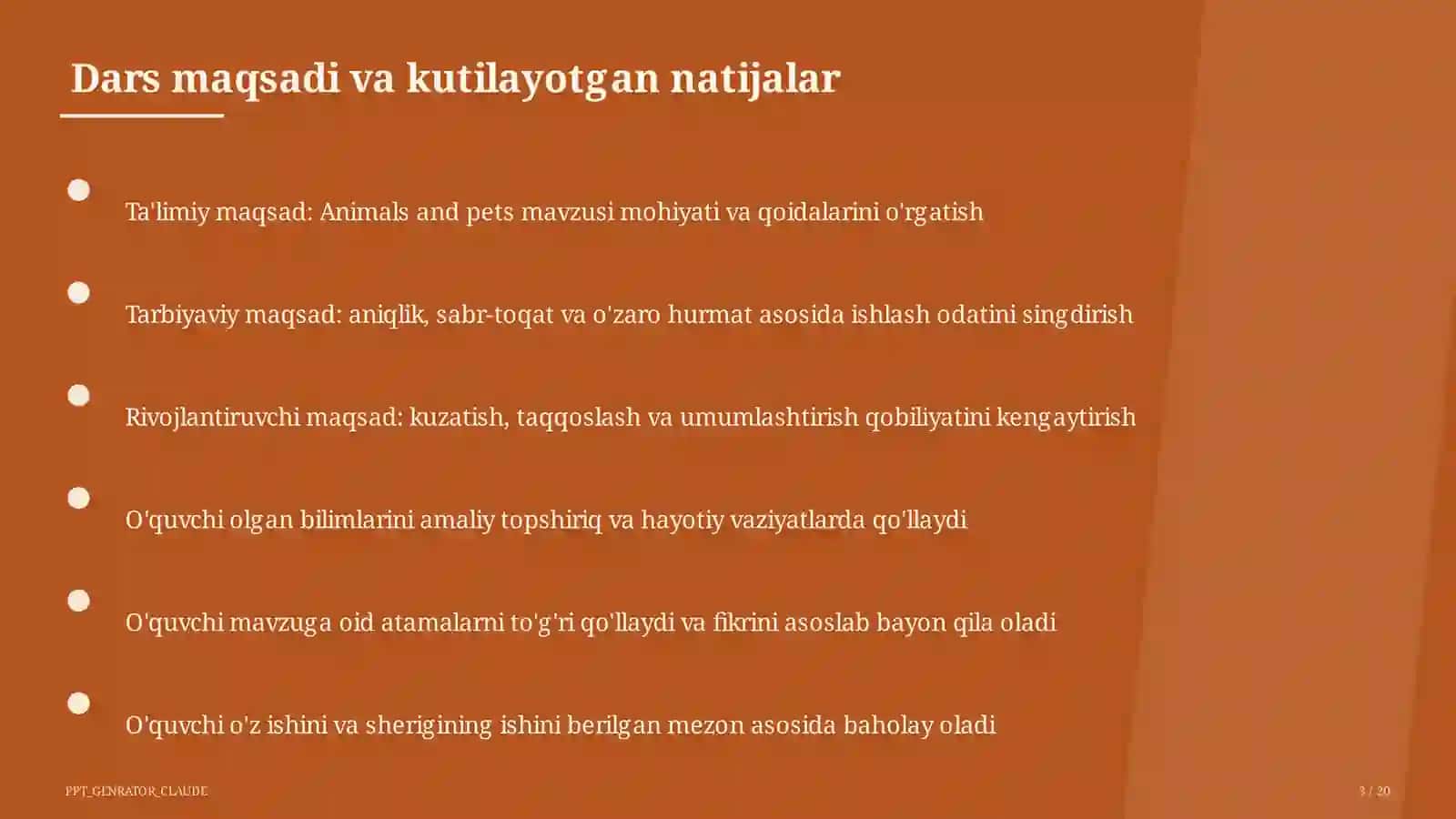 Dars rejasi 3
