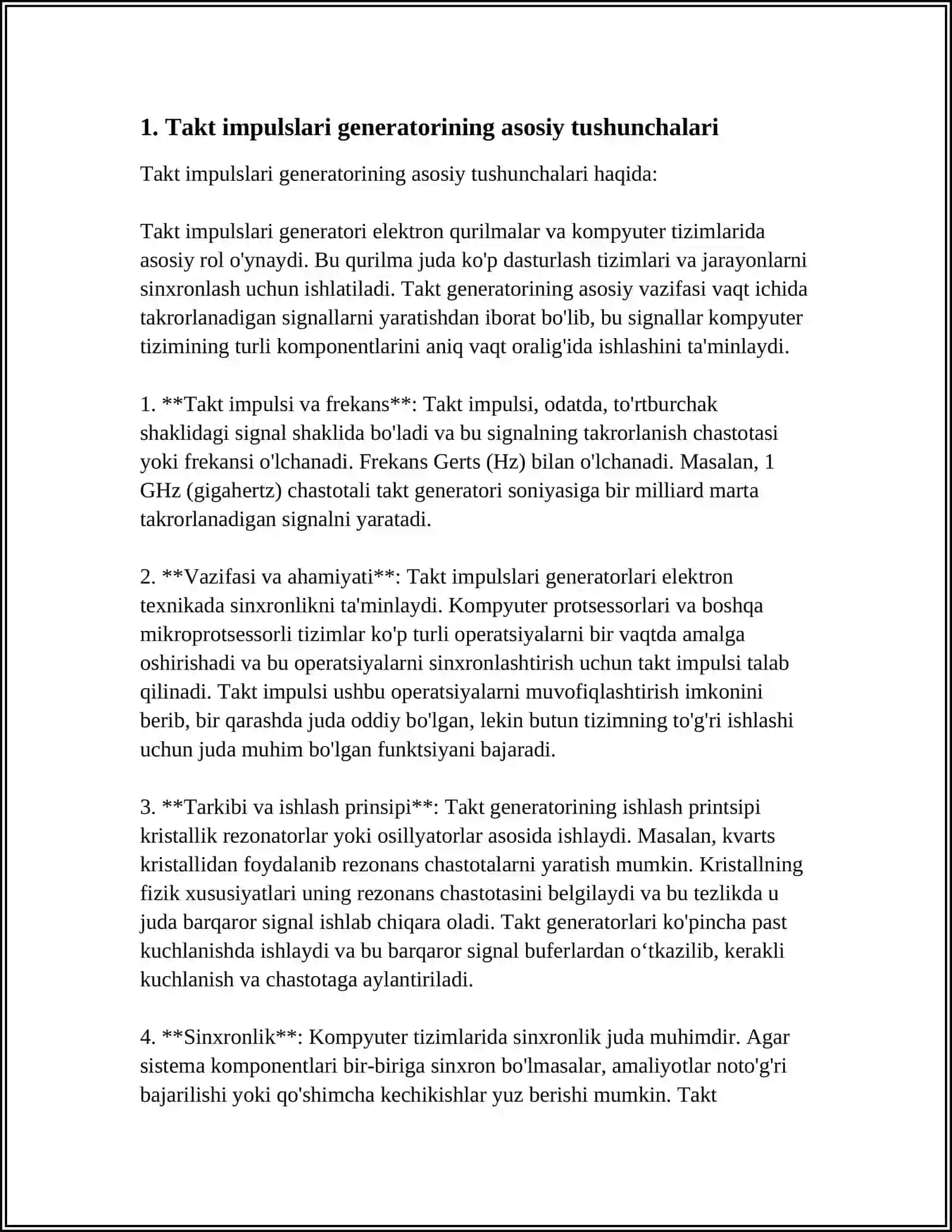 TAKT IMPULSLARI GENERATORLARI 3