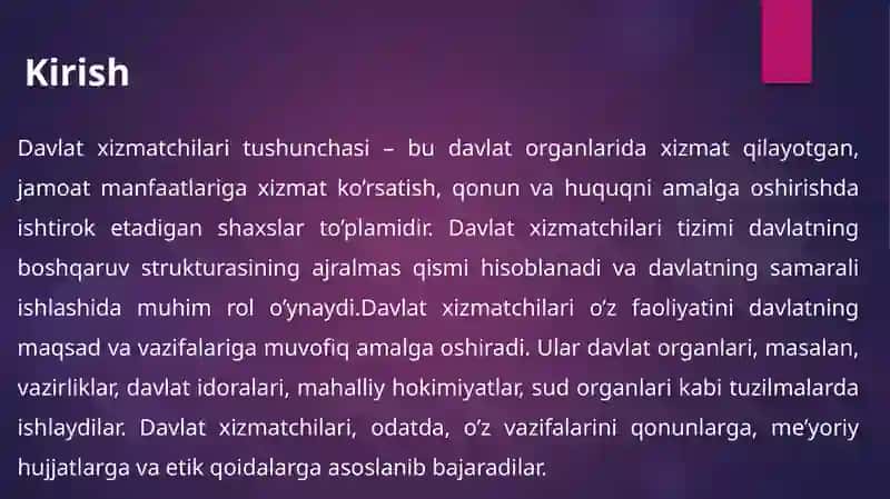 Davlat Xizmatchilari Tushunchasi 3