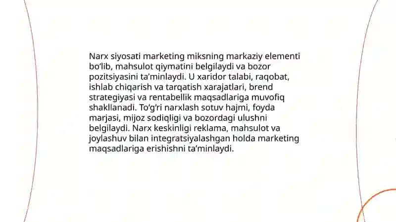 Marketing miks tizimida narx siyosatini roli 3