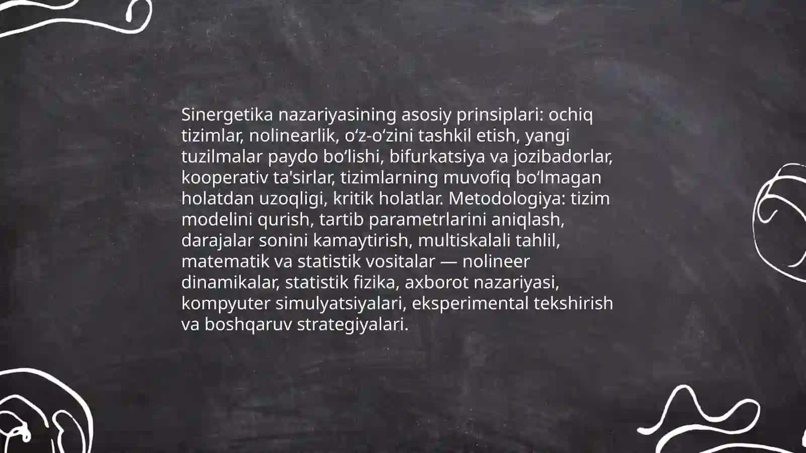 Sinergetika –fanlararo ilmiy tadqiqot metodi 3