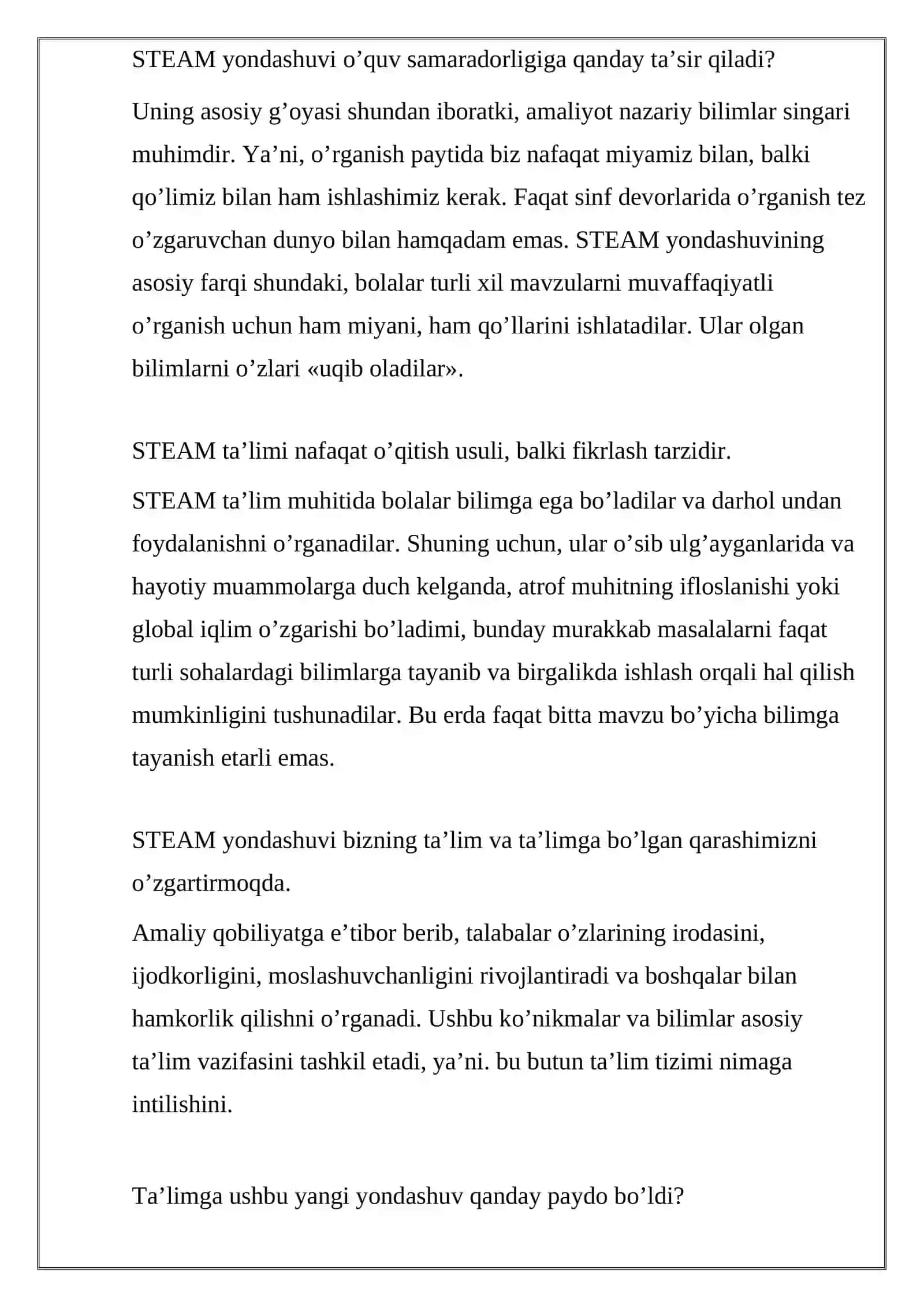 STEAM texnologiyasini amalda qo’llash 3