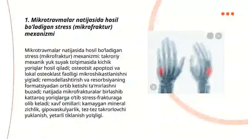 Mikrotravmalar orqali suyaklarning shikastlanishi.Suyaklarning metabolitik kasalliklari 3